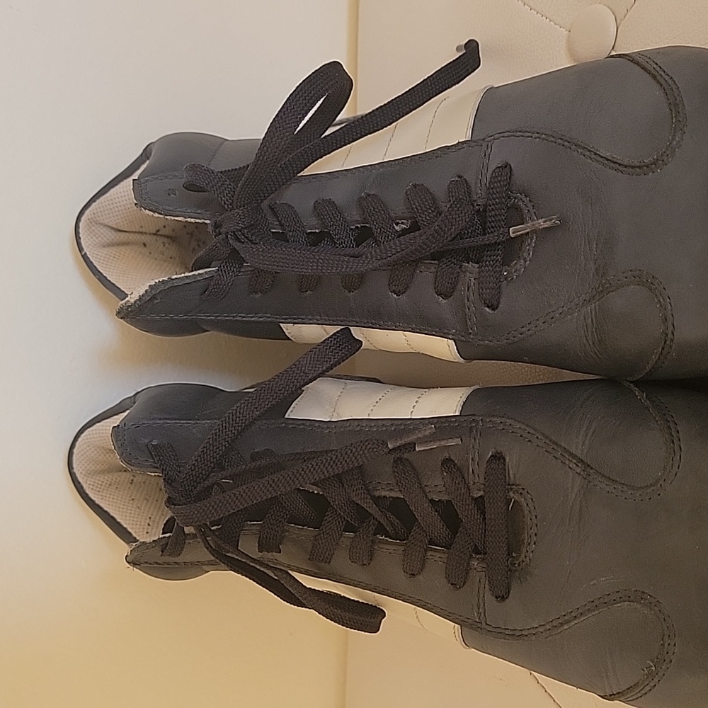 Vintage GBX Navy men's leather lace-up high top sneakers Size 11M - Picture 11 of 16